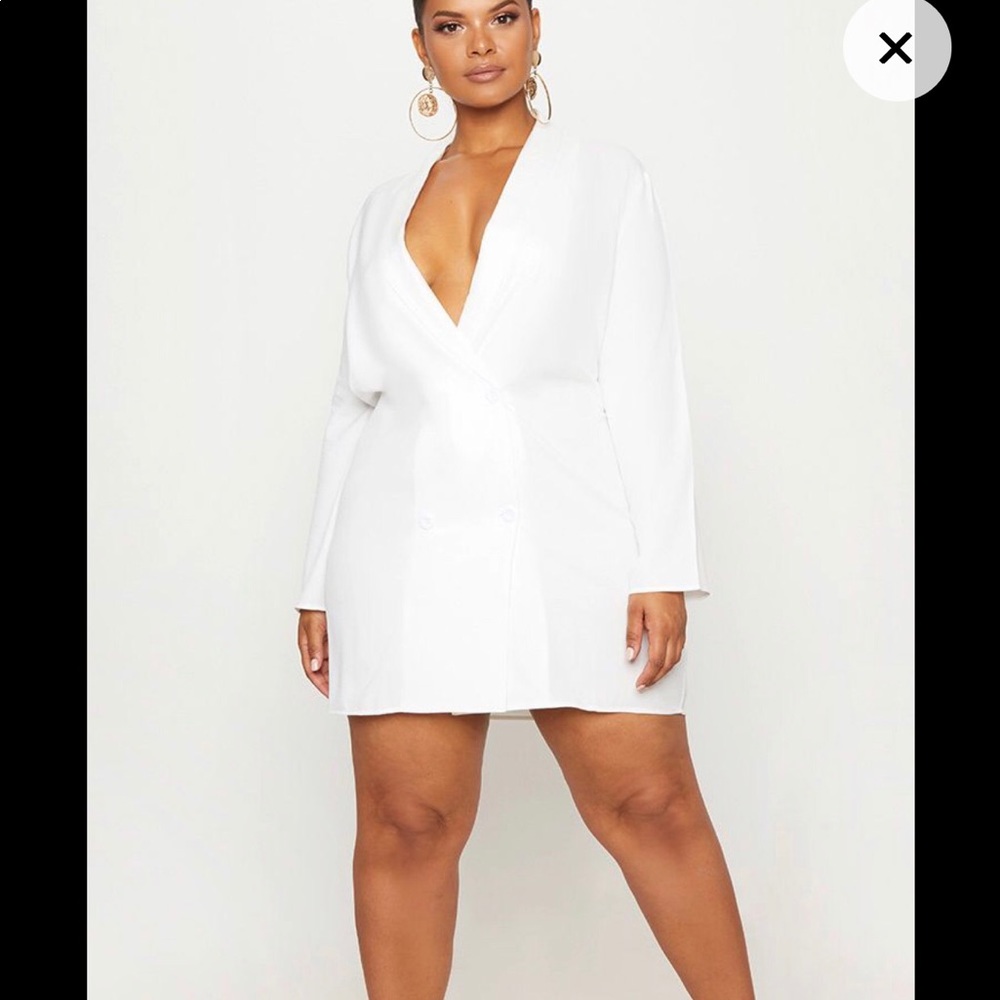 Plus size White blazer dress